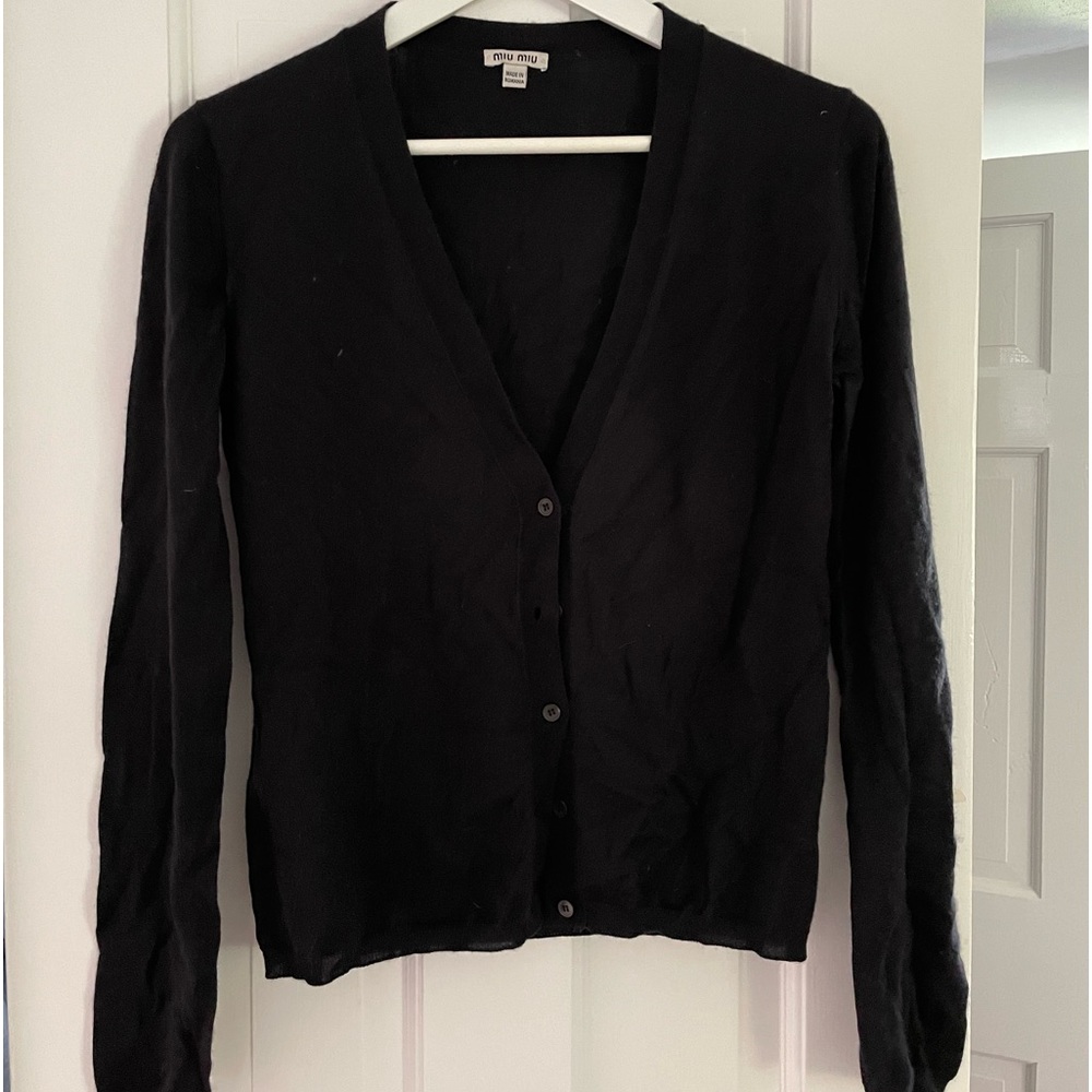 Miu miu cashmere v-neck cardigan.